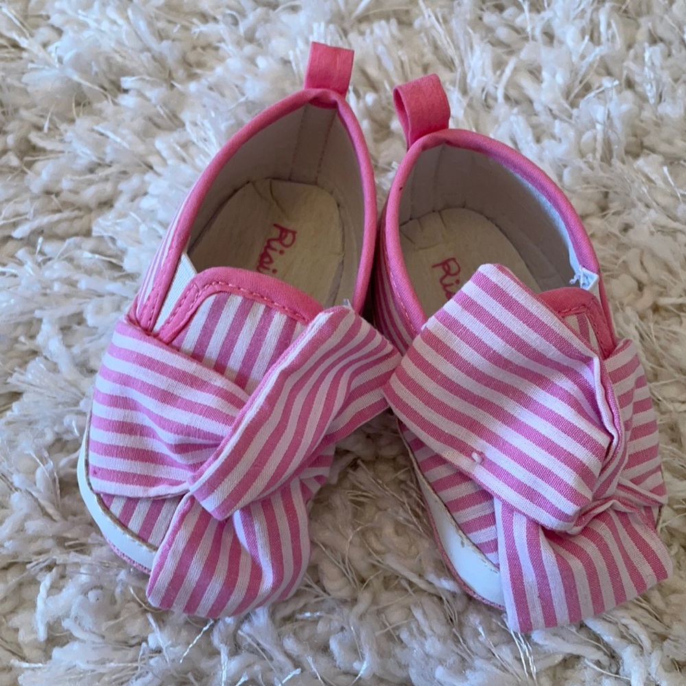 New Rising Star Pink cabana striped shoes!